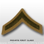 USMC Womens Chevron Embroidered Green/Khaki: E-2 Private First Class (PFC)