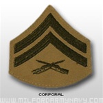 USMC Womens Chevron Embroidered Green/Khaki: E-4 Corporal (Cpl)