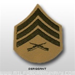 USMC Womens Chevron Embroidered Green/Khaki: E-5 Sergeant (Sgt)