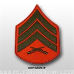 USMC Rank Mens Merrowed Edge Green/Red: E-5 Sergeant (Sgt)