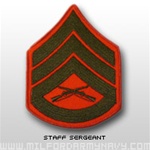 USMC Rank Mens Merrowed Edge Green/Red: E-6 Staff Sergeant (SSgt)