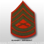 USMC Rank Mens Merrowed Edge Green/Red: E-7 Gunnery Sergeant (GySgt)