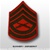 USMC Womens Chevron Embroidered Merrowed Green/Red - New Issue: E-7 Gunnery Sergeant (GySgt)