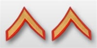 USMC Male Gold/Red Shoulder Insignia: E-2 Private First Class (PFC)