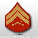 USMC Male Gold/Red Shoulder Insignia: E-4 Corporal (Cpl)