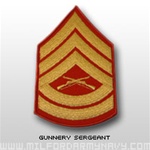 USMC Male Gold/Red Shoulder Insignia: E-7 Gunnery Sergeant (GySgt)