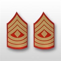 USMC Male Gold/Red Shoulder Insignia: E-8 First Sergeant (1stSgt)