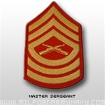 USMC Womens Chevron Embroidered Merrowed Gold/Red: E-8 Master Sergeant (MSgt)