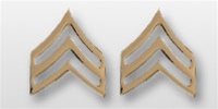 US Army Rank Mens 22k Anodized Collar Insignia:  E-5 Sergeant (SGT)