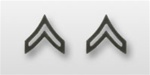 US Army Enlisted Rank - Superior Subdued Black Metal Collar Insignia: E-4 Corporal (CPL)