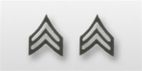 US Army Enlisted Rank - Superior Subdued Black Metal Collar Insignia: E-5 Sergeant (SGT)