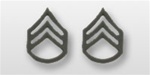 US Army Enlisted Rank - Superior Subdued Black Metal Collar Insignia: E-6 Staff Sergeant (SSG)