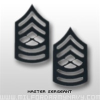 USMC Black Metal Collar Insignia: E-8 Master Sergeant (MSgt)