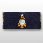 USCG Collar Device - Sew On: E-8 Senior Chief Petty Officer (SCPO) - Ripstop - On Blue