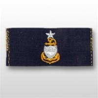 USCG Collar Device - Sew On: E-8 Senior Chief Petty Officer (SCPO) - Ripstop - On Blue