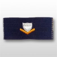 USCG Collar Device - Sew On: E-4 Petty Officer Third Class (PO3) - Ripstop - On Blue