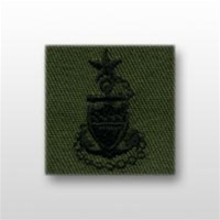 USCG Collar Device - Sew On: E-8 Senior Chief Petty Officer (SCPO) - Subdued - On OD-Green