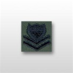 USCG Collar Device - Sew On: E-5 Petty Officer Second Class (PO2) - Subdued - On OD-Green