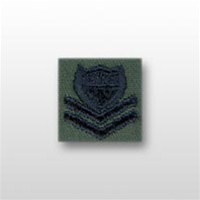 USCG Collar Device - Sew On: E-5 Petty Officer Second Class (PO2) - Subdued - On OD-Green