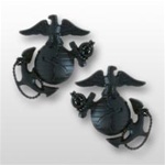 USMC Officer Collar Device: Service Uniform - Black Metal