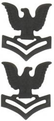 USMC Collar Device: E-5 Petty Officer Second Class - Black Metal