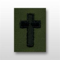 US Army Officer Branch Insignia Subdued Fatigue Embroidered: Christian Chaplain - OBSOLETE!  AVAILABLE WHILE SUPPLIES LAST!