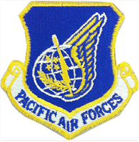 USAF Patch: Pacific Air Forces - 3î - Full Color - Without Hook Closure