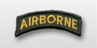 US Army Tab: Airborne - Black/Gold