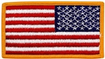 US Flag Patch: American Flag 2î X 3î Gold Merrowed Edge Reverse Field - 2 Each