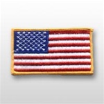 US Flag Patch: American Flag 3" x 5" Gold Merrowed Edge - 1 Each