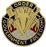 US Army Unit Crest: 353rd Civil Affair Command - Motto: ORDER GOVERNMENT FREEDOM
