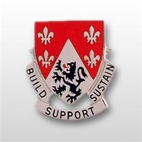 US Army Unit Crest: 249th Engineer Battalion - Motto: BUILD SUPPORT SUSTAIN