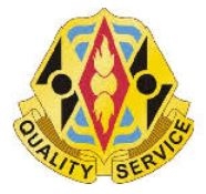 US Army Unit Crest: 610th Support Battalion - Motto: QUALITY SERVICE