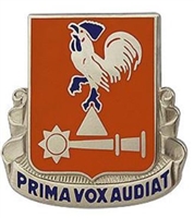 US Army Unit Crest: 123rd Signal Battalion - Motto: PRIMA VOX AUDIAT