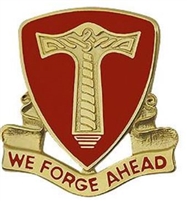 US Army Unit Crest: 18th Support Battalion - Motto: WE FORGE AHEAD