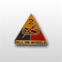 US Army Unit Crest: 2nd Armored Division- Motto: HELL ON WHEELS
