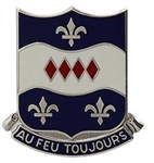 US Army Unit Crest: 312th Regiment (Infantry) - Motto: AU FEU TOUJOURS