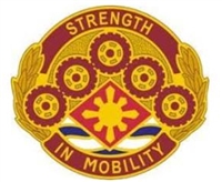 US Army Unit Crest: 425th Transportation Brigade - Motto: STRENGTH IN MOBILITY