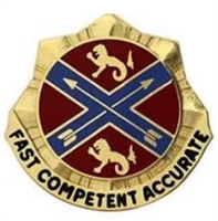 US Army Unit Crest: 631st Field Artillery Bridage - Motto: FAST COMPETENT ACCURATE