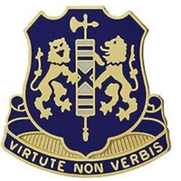US Army Unit Crest: 108th Infantry Regiment (ARNG NY) - Motto: VIRTUTE NON VERBIS