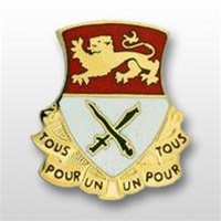 US Army Unit Crest: 15th Cavalry Regiment - Motto: TOUS POUR UN UN POUR TOUS