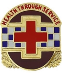 US Army Unit Crest: MEDDAC Hunter - Stewart - Motto: HEALTH THROUGH SERVICE