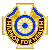 US Army Unit Crest: MEDDAC Bremerhaven - Motto: HARBOR FOR HEALTH