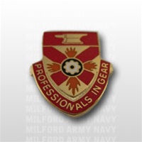 US Army Unit Crest: 143rd Ordnance Battalion - Motto: PROFESSIONALS IN GEAR