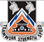 US Army Unit Crest: 43rd Signal Battalion - Motto: TEAMWORK STRENGTH SPEED