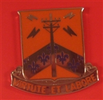 US Army Unit Crest: 302nd Signal Battalion - Motto: VIRTUTE ET LABORE