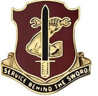 US Army Unit Crest: 209th Support Battalion - MOTTO: SERVICE BEHIND THE SWORD