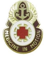 US Army Unit Crest: MEDDAC Fort Eustis - Motto: MEDICINE IN MOTION