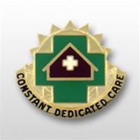 US Army Unit Crest: MEDDAC Fort Leavenworth - Motto: CONSTANT DEDICATED CARE