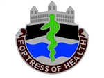 US Army Unit Crest: MEDDAC Bavaria (formally Wurzburg) - Motto: FORTRESS OF HEALTH